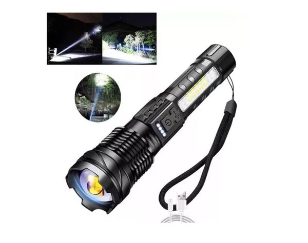 Linterna Led Usb Titanium Tactical Laser Pro Camping Trail, Color: Negro, Color De Luz: Negro-1