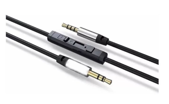 Cable Auxiliar Con Regulador De Volumen Y Micrófono 3.5-0