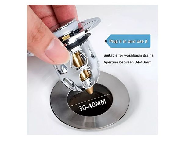 Tapón Pop Up Válvula Desagüe Universal Lavamanos Ducha-2