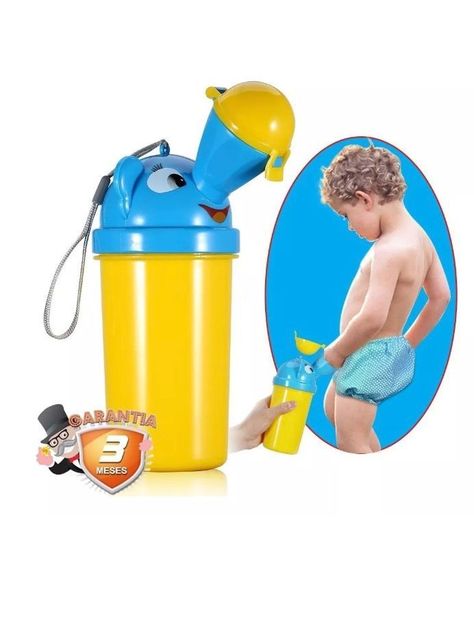 Urinario Infantil Portátil Niños Botella Color Amarillo Liso-3