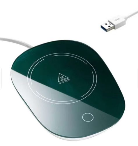 Calentador Calienta Tazas Cafe Te Portavasos USB Verde Blanco-1