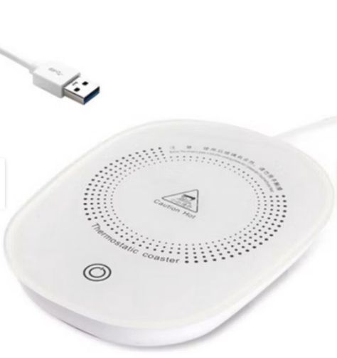 Calentador Calienta Tazas Cafe Te Portavasos USB Verde Blanco-2