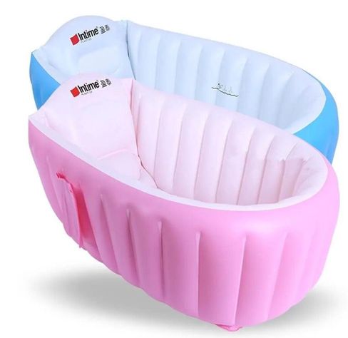 Bañera Inflable Portátil Para Niños Celeste-1