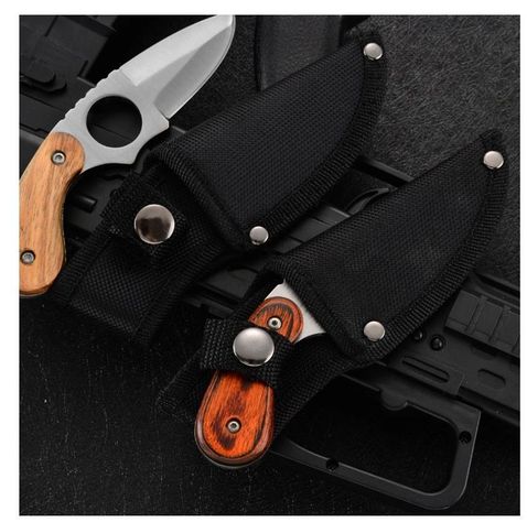 Cuchillo de Camping de hoja fija con funda-2