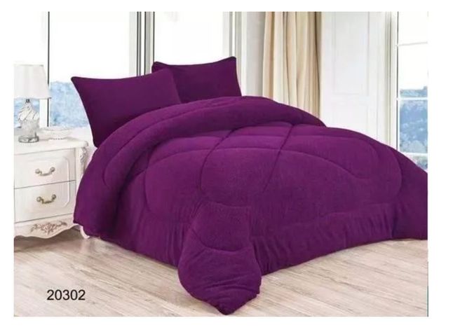 Cubrecama Sherpa Coral 2,00 x 2,30 MORADO LISO 2P-0