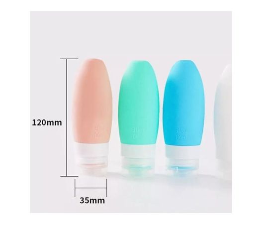 Kit De Viaje X4 Botellas De Silicona Dispensadores 90ml-2