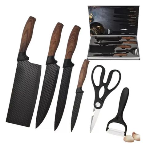Juego de Cuchillos de Cocina Cleaver y Tijeras 6 Piezas-1