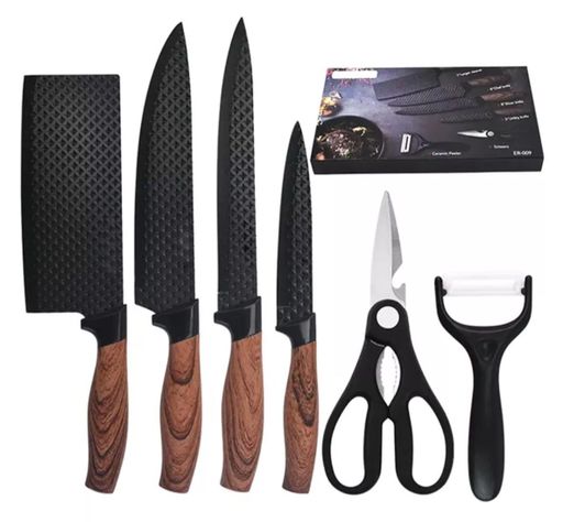 Juego de Cuchillos de Cocina Cleaver y Tijeras 6 Piezas-2