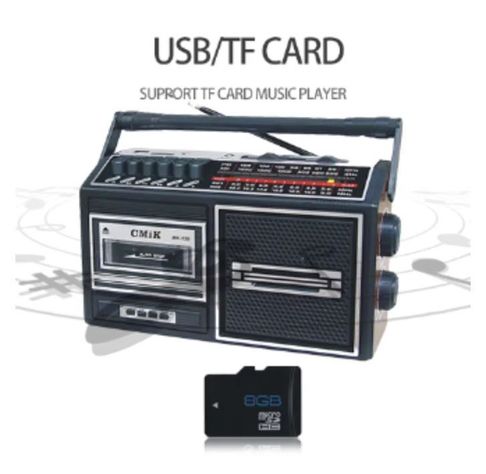 Radio Vintage Portatil Bluetooth Sd Usb Cmik Mk130-2