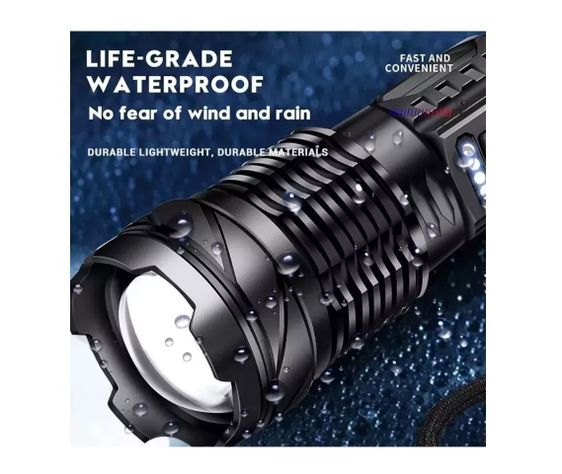 Linterna Led Tactical Titanium Laser Pro Camping Trail Usb-6