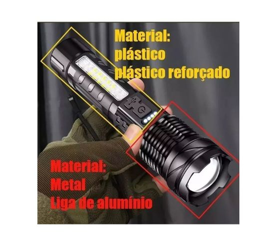 Linterna Led Tactical Titanium Laser Pro Camping Trail Usb-7