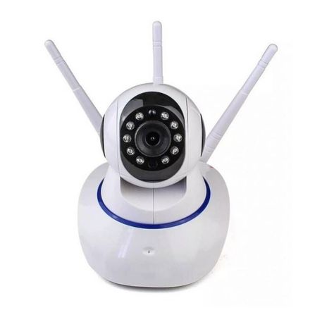 Camara Seguridad IP Wifi 3 Antenas 360° Blanca -0