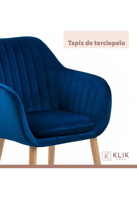 Butaca Sitial Poltrona Diamante Terciopelo Acolchado - Azul-4