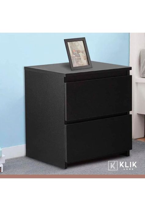 Pack de 2 Veladores Cajon Doble Minimal Oscuro-1