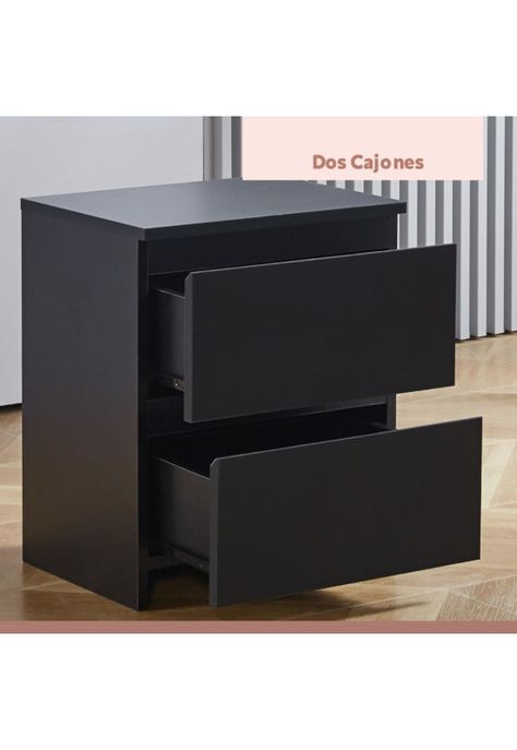 Pack de 2 Veladores Cajon Doble Minimal Oscuro-5