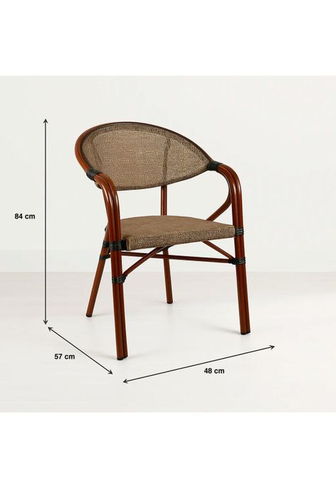 Silla Bistro Parisina Textileno con reposabrazos - Beige-3