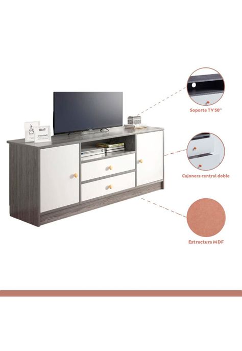 Rack de TV o Buffet con Cajones Nordic-2