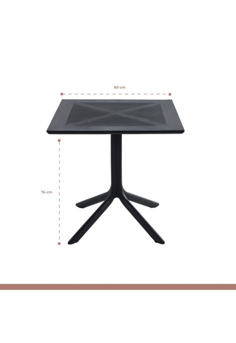 Mesa restaurant 80x80 Polipropileno + 4 Sillas Crossback Danubio - Negra-4
