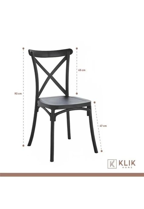 Mesa restaurant 80x80 Polipropileno + 4 Sillas Crossback Danubio - Negra-5