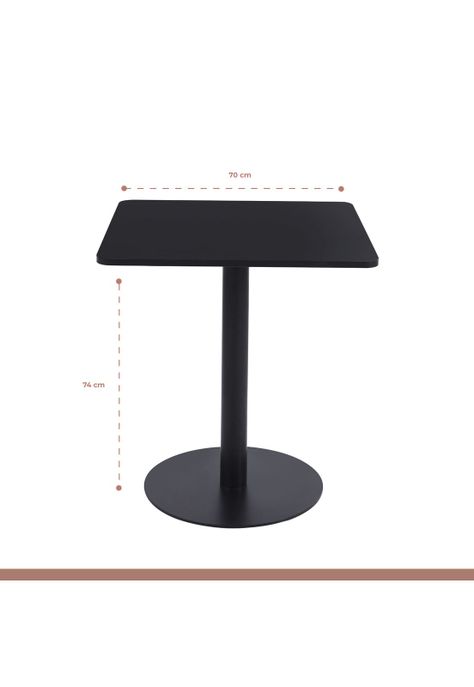 Mesa restaurant 70x70 Tubo Metal cubierta MDF-3