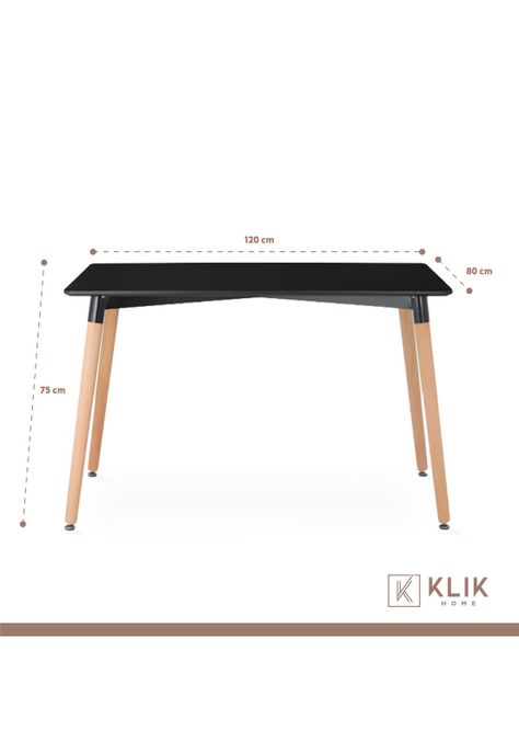 Comedor Mesa Rectangular Negra + 4 Sillas Tulip Negras-4