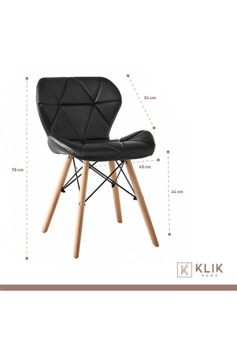 Silla Radar Acolchada Ecocuero - Negra-3