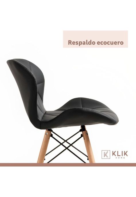 Silla Radar Acolchada Ecocuero - Negra-4
