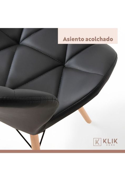 Silla Radar Acolchada Ecocuero - Negra-6