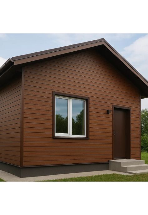 Pack de 5 Revestimientos Siding Plano WPC exterior Color Madera Oscura-2