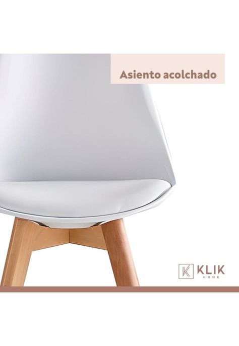 Pack de 4 Sillas Tulip Acolchadas Blancas-4
