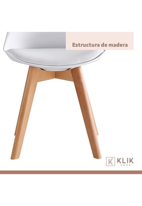 Pack de 4 Sillas Tulip Acolchadas Blancas-6