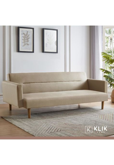 Futón Sofá Cama 3 cuerpos Sara - Lino Beige-1