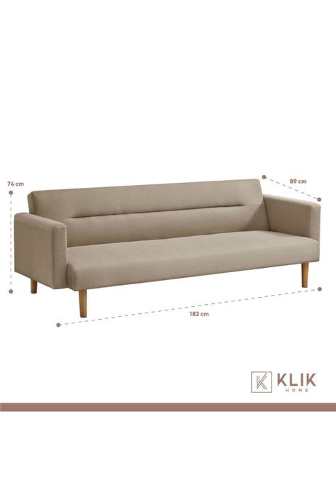 Futón Sofá Cama 3 cuerpos Sara - Lino Beige-3
