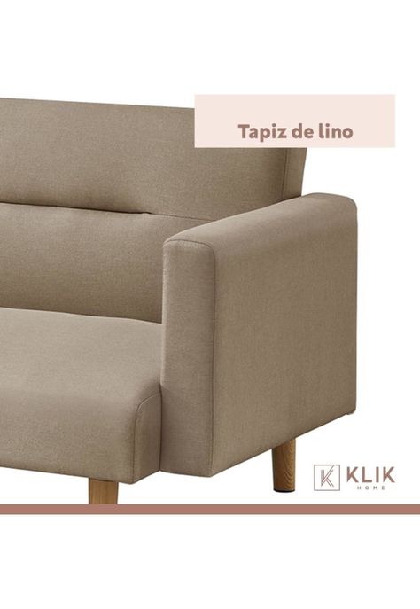 Futón Sofá Cama 3 cuerpos Sara - Lino Beige-4