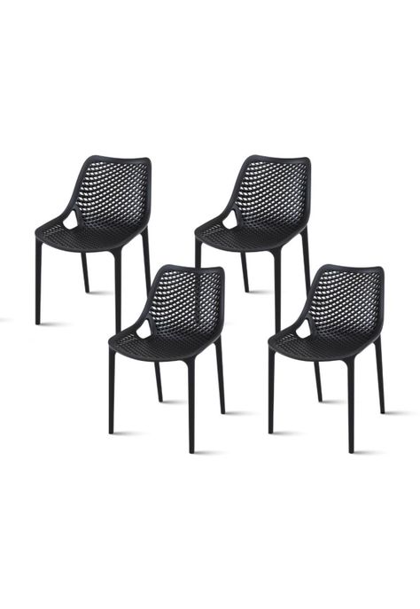 Pack de 4 Sillas de Terraza Air Berlín - Negras-0