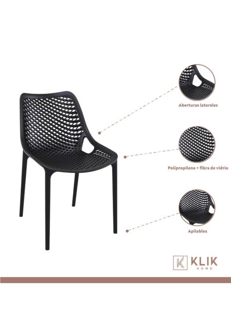 Pack de 4 Sillas de Terraza Air Berlín - Negras-2