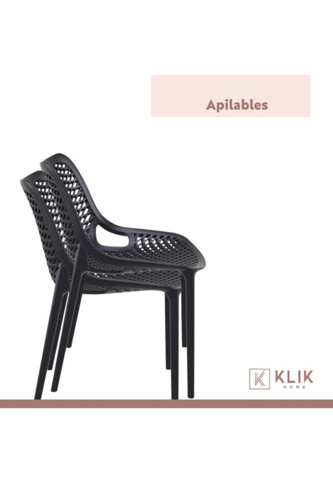 Pack de 4 Sillas de Terraza Air Berlín - Negras-5
