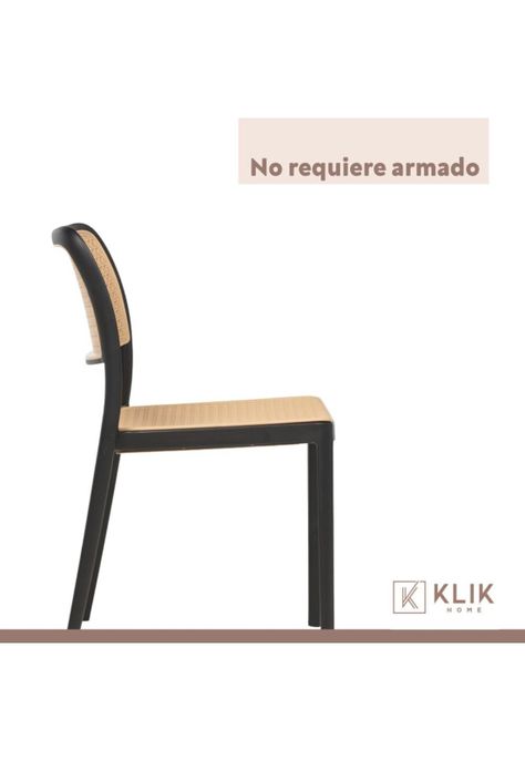 Pack de 4 Sillas de Terraza Enrejadas - Negras-5