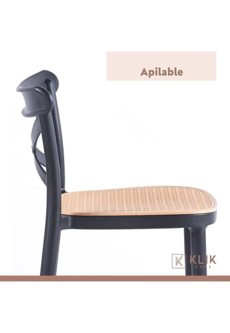 Taburete Crossback Danubio Piso de Bar o Terraza Exterior - Negro-6