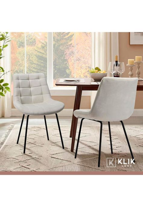 Silla de Comedor Macron Acolchada Terciopelo - Beige-1