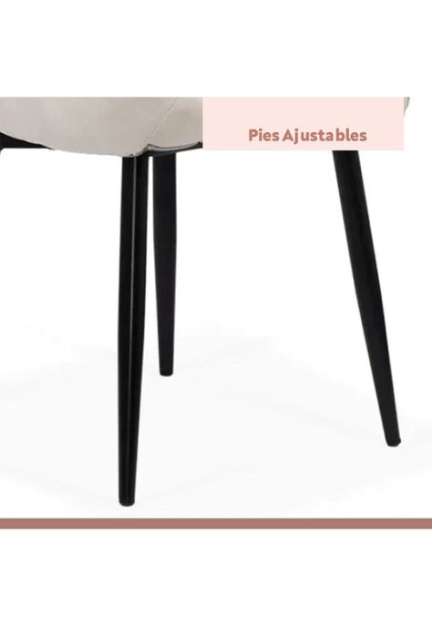 Silla de Comedor Macron Acolchada Terciopelo - Beige-5