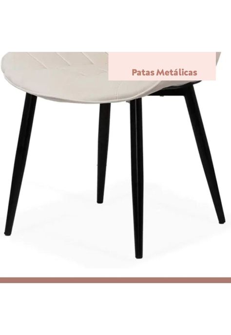 Silla de Comedor Macron Acolchada Terciopelo - Beige-6