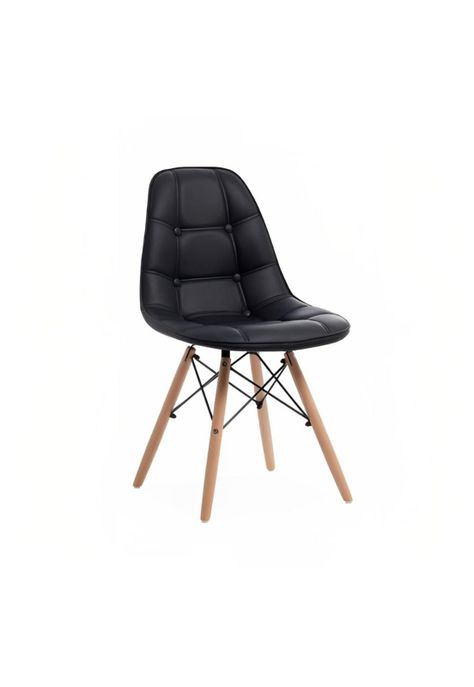 Silla Buckle Acolchada Ecocuero - Negra-0