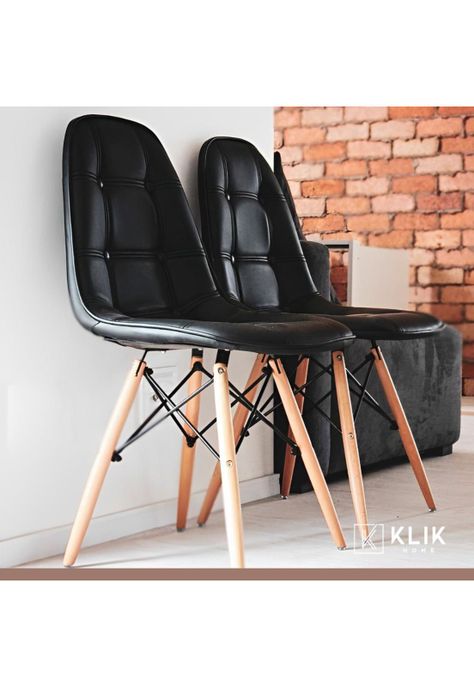 Silla Buckle Acolchada Ecocuero - Negra-1
