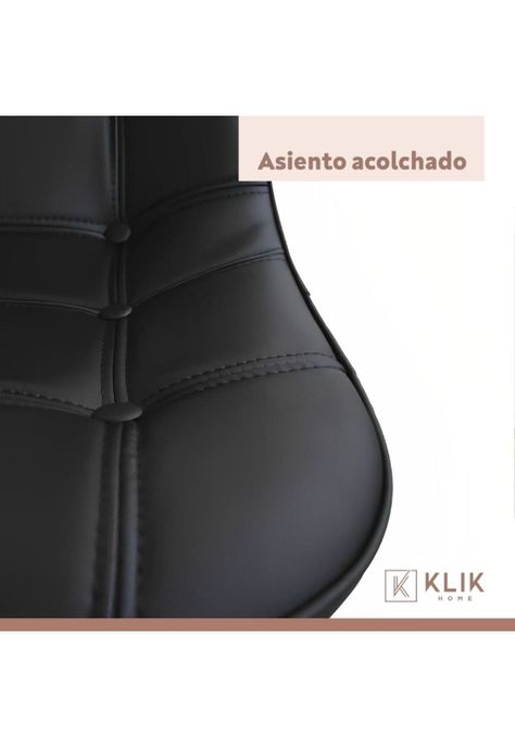 Silla Buckle Acolchada Ecocuero - Negra-4