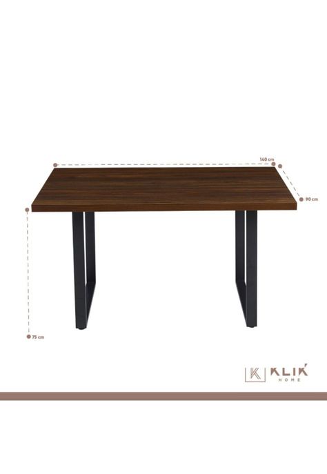 Comedor Industrial 140x90 Madera Oscura Walnut + 6 Sillas Tolix Negras-4