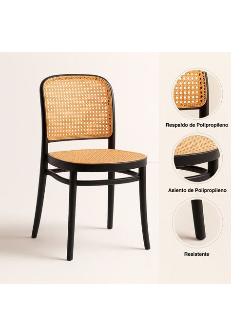 Silla Lombardía de Polipropileno - Negra-4