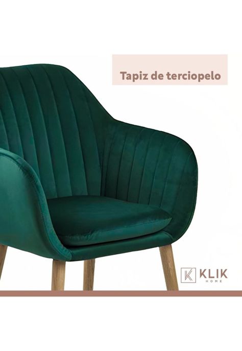 Pack de 2 Butacas Sitiales Poltrona Diamante Terciopelo - Verde-4