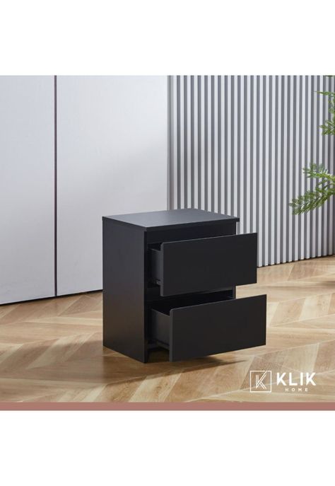 Pack de 2 Veladores Cajón Doble Minimal Oscuro 2.0-7