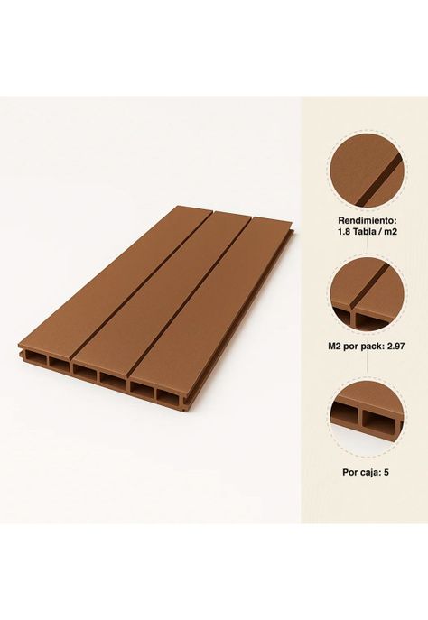 Pack de 5 Revestimientos Siding WPC exterior Color Gris Oscuro-4
